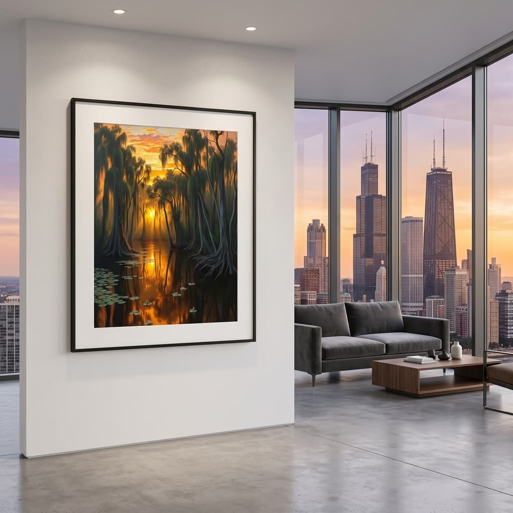 Framed artwork in Modern Penthouse